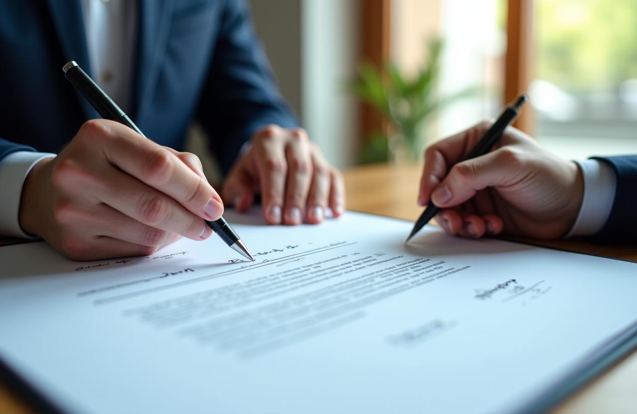 Professional legal documentation and contract signing